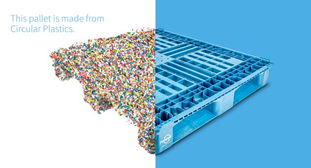 Plastic pallet made from circular plastics